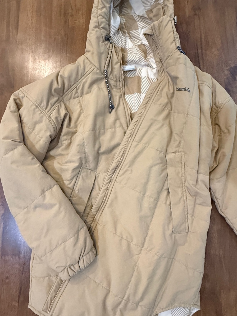 Columbia Women’s Beige Quilted Hooded Puffer Jacket